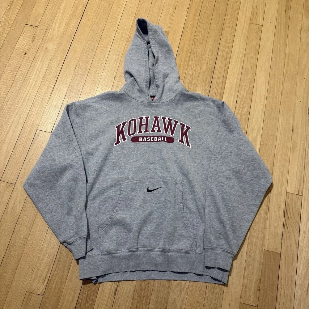Vintage Nike Center Swoosh Kohawk Baseball Sweater Mens XL Hoodie‎ Y2K 2000s